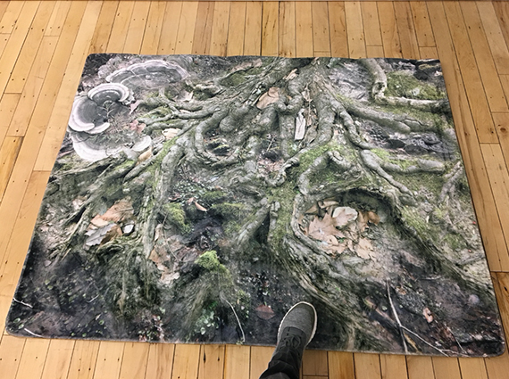 'Forest Floor', Printed Carpet with sound, 48' x 60', 2019